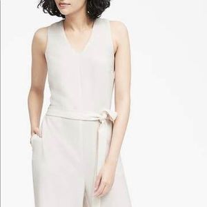 Banana Republic petite v-neck tie waist jumpsuit